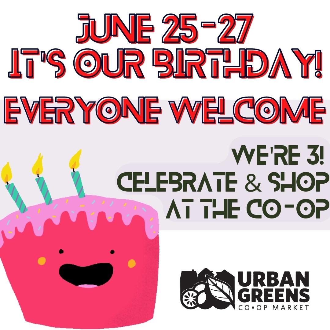 We're turning 3, come shop and celebrate with us! Monday we'll have cake and a pop-up!