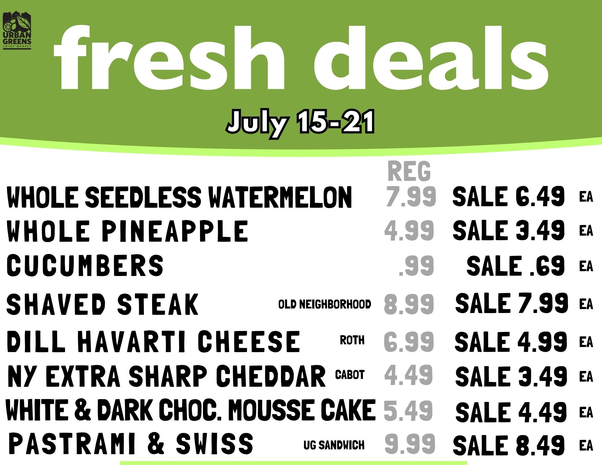 Fresh Deals Change Every Wednesday