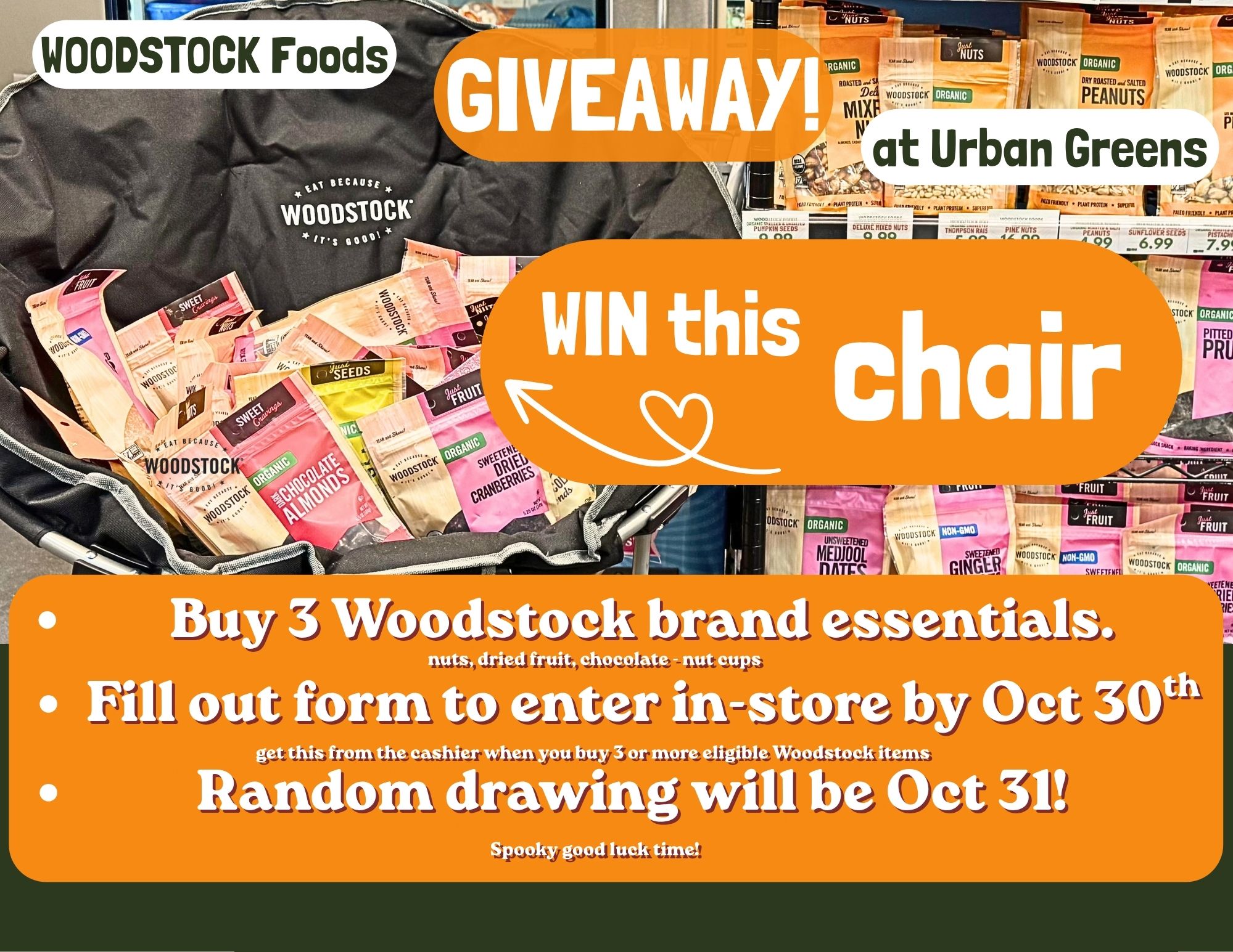Woodstock Giveaway through Oct 31
